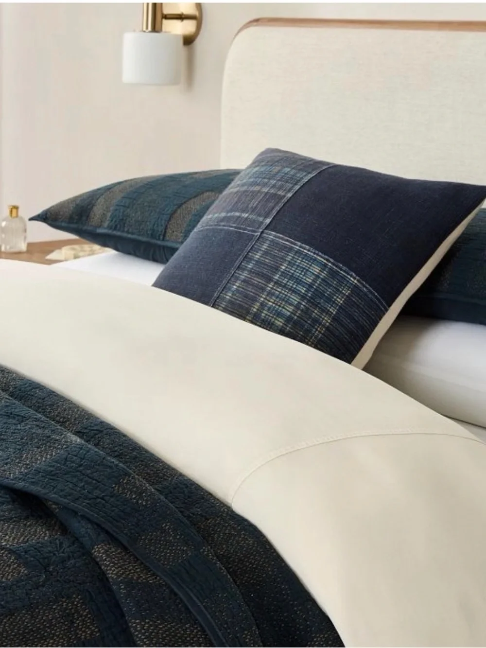 West Elm Indigo Patchwork Pillow Cover 20x20 NWT 100% Cotton Cover Only